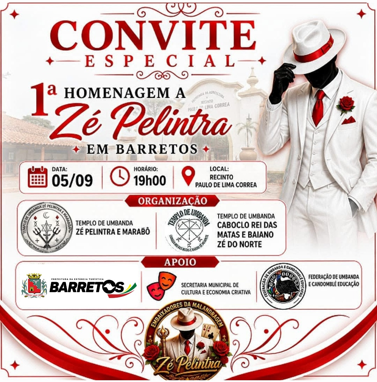 Homenagem a Zé Pelintra reúne fé, cultura e tradição